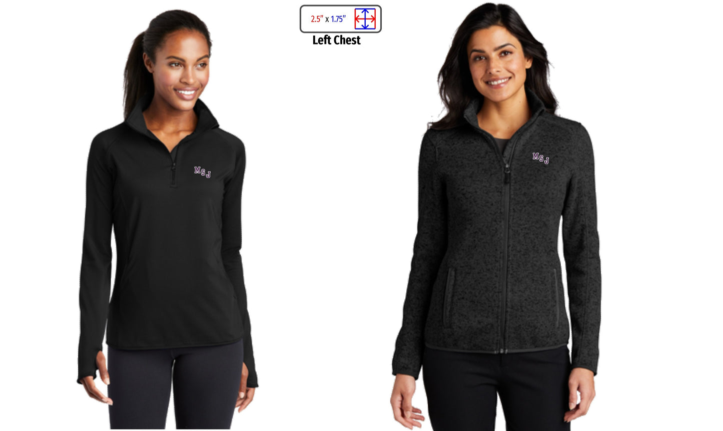 Women's 1/2 Zip Sport Wick Stretch | Black
