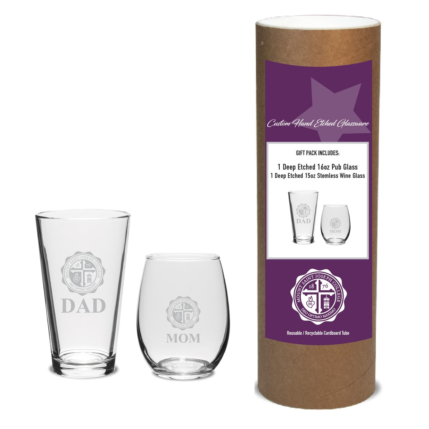 Mom & Dad Canister Glass Gift Set